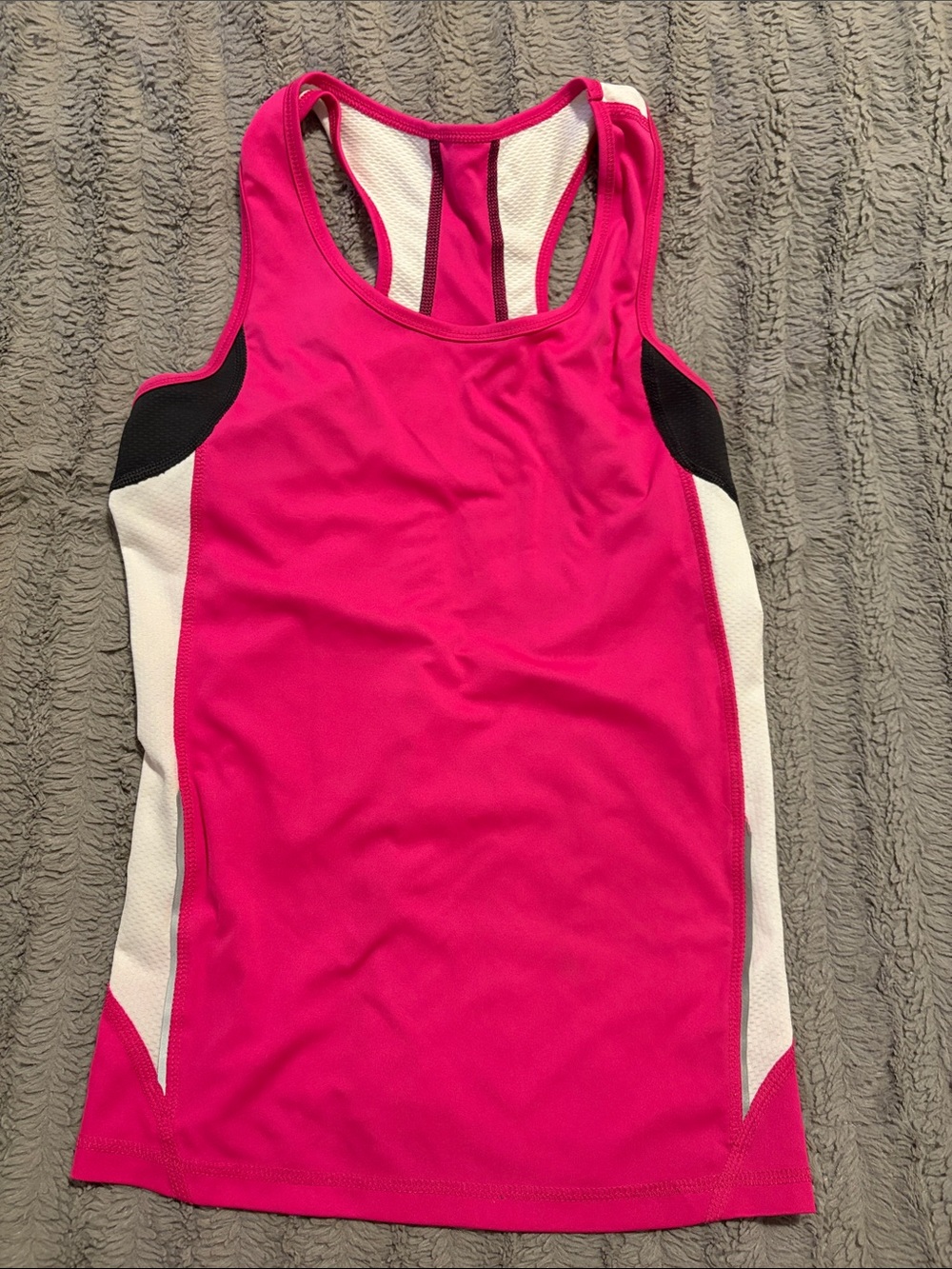 tek gear Hot Pink Racerback Tank with White & Black Trim